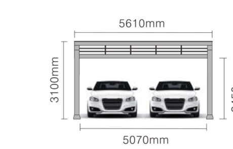 Doppel-Carport mit Solardach