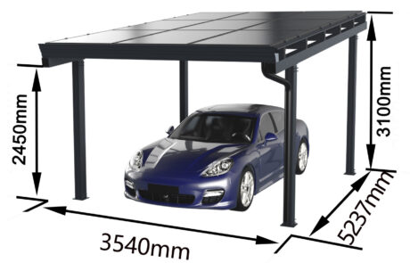 Single Carport mit Solardach